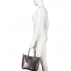 Handtasche Metallic Anthra, Farbe: anthrazit, Marke: Hausfelder Manufaktur, EAN: 4065646023253, Abmessungen in cm: 23x22.5x8.5, Bild 4 von 8