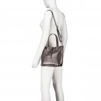 Handtasche Metallic Anthra, Farbe: anthrazit, Marke: Hausfelder Manufaktur, EAN: 4065646023253, Abmessungen in cm: 23x22.5x8.5, Bild 6 von 8