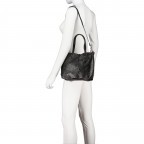 Handtasche Metallic Schwarz, Farbe: schwarz, Marke: Hausfelder Manufaktur, EAN: 4065646024472, Abmessungen in cm: 23.5x23x8, Bild 5 von 7