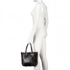 Handtasche Metallic Schwarz, Farbe: schwarz, Marke: Hausfelder Manufaktur, EAN: 4065646024472, Abmessungen in cm: 23.5x23x8, Bild 4 von 7