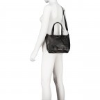Handtasche Metallic Schwarz, Farbe: schwarz, Marke: Hausfelder Manufaktur, EAN: 4065646024472, Abmessungen in cm: 23.5x23x8, Bild 6 von 7