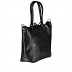 Handtasche Metallic Schwarz, Farbe: schwarz, Marke: Hausfelder Manufaktur, EAN: 4065646024472, Abmessungen in cm: 23.5x23x8, Bild 2 von 7