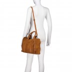 Handtasche Velours Hellbraun, Farbe: braun, Marke: Hausfelder Manufaktur, EAN: 4065646024588, Abmessungen in cm: 32x24.5x15, Bild 5 von 8