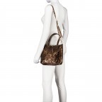 Handtasche Leoprint Braun, Farbe: braun, Marke: Hausfelder Manufaktur, Abmessungen in cm: 23x22.5x8.5, Bild 6 von 8