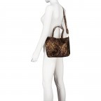 Handtasche Leoprint Braun, Farbe: braun, Marke: Hausfelder Manufaktur, Abmessungen in cm: 23x22.5x8.5, Bild 7 von 8