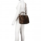 Handtasche Leoprint Braun, Farbe: braun, Marke: Hausfelder Manufaktur, EAN: 4065646024779, Abmessungen in cm: 30x22x12, Bild 6 von 7