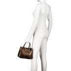 Handtasche Leoprint Braun, Farbe: braun, Marke: Hausfelder Manufaktur, Abmessungen in cm: 23x18x10, Bild 4 von 7