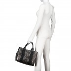 Handtasche Leoprint Grau, Farbe: grau, Marke: Hausfelder Manufaktur, EAN: 4065646024809, Abmessungen in cm: 32x24x15, Bild 4 von 7