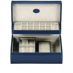 Schmuckkasten merino Dunkelblau, Farbe: blau/petrol, Marke: Windrose, EAN: 4031604015264, Abmessungen in cm: 30.5x12x22.5, Bild 1 von 2