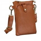 Umhängetasche / Handytasche mit Goldfittings Hellbraun, Farbe: braun, Marke: Hausfelder Manufaktur, EAN: 4065646024861, Abmessungen in cm: 14.5x21x1.7, Bild 2 von 6
