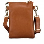 Umhängetasche / Handytasche mit Goldfittings Hellbraun, Farbe: braun, Marke: Hausfelder Manufaktur, EAN: 4065646024861, Abmessungen in cm: 14.5x21x1.7, Bild 3 von 6