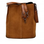 Beuteltasche Velours mit zwei Riemen Hellbraun, Farbe: braun, Marke: Hausfelder Manufaktur, EAN: 4065646024885, Abmessungen in cm: 23x27x16, Bild 1 von 7