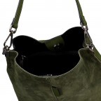 Beuteltasche Velours mit zwei Riemen Oliv, Farbe: grün/oliv, Marke: Hausfelder Manufaktur, EAN: 4065646024892, Abmessungen in cm: 23x27x16, Bild 7 von 7
