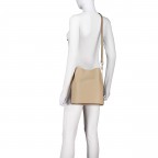 Beuteltasche Velours mit zwei Riemen Beige, Farbe: beige, Marke: Hausfelder Manufaktur, EAN: 4065646024908, Abmessungen in cm: 23x27x16, Bild 6 von 7
