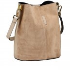 Beuteltasche Velours mit zwei Riemen Beige, Farbe: beige, Marke: Hausfelder Manufaktur, EAN: 4065646024908, Abmessungen in cm: 23x27x16, Bild 2 von 7
