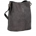 Beuteltasche Velours mit zwei Riemen Grau, Farbe: grau, Marke: Hausfelder Manufaktur, EAN: 4065646024915, Abmessungen in cm: 23x27x16, Bild 2 von 7
