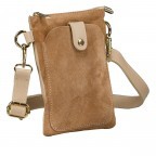 Umhängetasche / Handytasche Velours mit Goldfittings Beige, Farbe: beige, Marke: Hausfelder Manufaktur, EAN: 4065646025042, Abmessungen in cm: 14.5x21x1.7, Bild 2 von 6