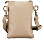 Umhängetasche / Handytasche Velours mit Goldfittings Beige, Farbe: beige, Marke: Hausfelder Manufaktur, EAN: 4065646025042, Abmessungen in cm: 14.5x21x1.7, Bild 3 von 6
