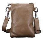 Umhängetasche / Handytasche Velours mit Silberfittings Taupe, Farbe: taupe/khaki, Marke: Hausfelder Manufaktur, EAN: 4065646025080, Abmessungen in cm: 14.5x21x1.7, Bild 3 von 6
