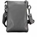 Umhängetasche / Handytasche Velours mit Silberfittings Grau, Farbe: grau, Marke: Hausfelder Manufaktur, EAN: 4065646025097, Abmessungen in cm: 14.5x21x1.7, Bild 3 von 6