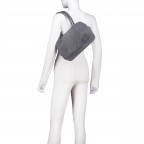 Handtasche Velours Grau, Farbe: grau, Marke: Hausfelder Manufaktur, EAN: 4065646025110, Abmessungen in cm: 29x19x8, Bild 4 von 7