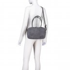 Handtasche Velours Grau, Farbe: grau, Marke: Hausfelder Manufaktur, EAN: 4065646025110, Abmessungen in cm: 29x19x8, Bild 6 von 7