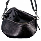 Gürteltasche / Umhängetasche Laminato mit Silberfittings Schwarz, Farbe: schwarz, Marke: Hausfelder Manufaktur, EAN: 4065646025226, Abmessungen in cm: 24x14x8, Bild 6 von 6