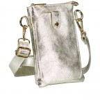 Umhängetasche / Handytasche Laminato mit Goldfittings Gold, Farbe: metallic, Marke: Hausfelder Manufaktur, EAN: 4065646025233, Abmessungen in cm: 14.5x21x1.7, Bild 2 von 6
