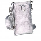 Umhängetasche / Handytasche Laminato mit Silberfittings Silber, Farbe: metallic, Marke: Hausfelder Manufaktur, EAN: 4065646025271, Abmessungen in cm: 14.5x21x1.7, Bild 2 von 6
