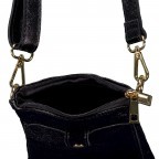 Umhängetasche / Handytasche Laminato mit Goldfittings Schwarz, Farbe: schwarz, Marke: Hausfelder Manufaktur, EAN: 4065646025257, Abmessungen in cm: 14.5x21x1.7, Bild 6 von 6