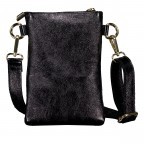 Umhängetasche / Handytasche Laminato mit Goldfittings Schwarz, Farbe: schwarz, Marke: Hausfelder Manufaktur, EAN: 4065646025257, Abmessungen in cm: 14.5x21x1.7, Bild 3 von 6