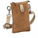 Umhängetasche / Handytasche Velours mit Silberfittings Beige, Farbe: beige, Marke: Hausfelder Manufaktur, EAN: 4065646025332, Abmessungen in cm: 14.5x21x1.7, Bild 2 von 6