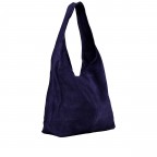 Beuteltasche Velours Dunkelblau, Farbe: blau/petrol, Marke: Hausfelder Manufaktur, EAN: 4065646025462, Abmessungen in cm: 32.5x32x17, Bild 2 von 5