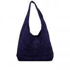 Beuteltasche Velours Dunkelblau, Farbe: blau/petrol, Marke: Hausfelder Manufaktur, EAN: 4065646025462, Abmessungen in cm: 32.5x32x17, Bild 3 von 5