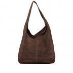 Beuteltasche Velours Dunkelbraun, Farbe: braun, Marke: Hausfelder Manufaktur, EAN: 4065646025479, Abmessungen in cm: 32.5x32x17, Bild 3 von 5