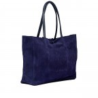 Shopper Velours Dunkelblau, Farbe: blau/petrol, Marke: Hausfelder Manufaktur, EAN: 4065646025530, Abmessungen in cm: 36x30x12, Bild 2 von 5