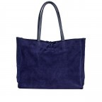 Shopper Velours Dunkelblau, Farbe: blau/petrol, Marke: Hausfelder Manufaktur, EAN: 4065646025530, Abmessungen in cm: 36x30x12, Bild 3 von 5