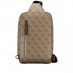 Umhängetasche Milano Slingbag 4g-logo Beige Brown, Farbe: cognac, Marke: Guess, EAN: 7620837299045, Abmessungen in cm: 18.5x27.5x6.5, Bild 4 von 6