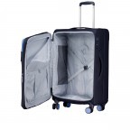 Koffer T25 erweiterbar Größe M Dunkelblau, Farbe: blau/petrol, Marke: Franky, EAN: 4251885955046, Abmessungen in cm: 43x68x27.5, Bild 6 von 7