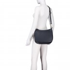 Beuteltasche mit Goldfittings Dark Blue, Farbe: blau/petrol, Marke: Hausfelder Manufaktur, EAN: 4065646023499, Abmessungen in cm: 30x26.5x9, Bild 6 von 7