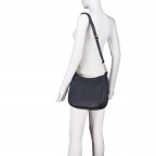 Beuteltasche mit Goldfittings Dark Blue, Farbe: blau/petrol, Marke: Hausfelder Manufaktur, EAN: 4065646023499, Abmessungen in cm: 30x26.5x9, Bild 5 von 7