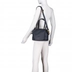 Handtasche mit Goldfittings Dark Blue, Farbe: blau/petrol, Marke: Hausfelder Manufaktur, EAN: 4065646023789, Abmessungen in cm: 23.5x17x11, Bild 6 von 8