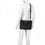 Handtasche Soft Print mit Goldfittings SCHWARZ/Black, Farbe: schwarz, Marke: Hausfelder Manufaktur, EAN: 4065646023819, Abmessungen in cm: 29.5x23x13, Bild 7 von 8
