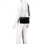 Umhängetasche Kroko Black, Farbe: schwarz, Marke: Hausfelder Manufaktur, EAN: 4065646023918, Abmessungen in cm: 25x16.5x7.5, Bild 5 von 6