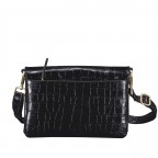 Umhängetasche Kroko Black, Farbe: schwarz, Marke: Hausfelder Manufaktur, EAN: 4065646023918, Abmessungen in cm: 25x16.5x7.5, Bild 3 von 6