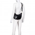 Beuteltasche Kroko Black, Farbe: schwarz, Marke: Hausfelder Manufaktur, EAN: 4065646023956, Abmessungen in cm: 27x24x6.5, Bild 5 von 6