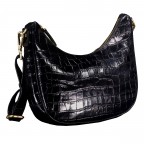 Beuteltasche Kroko Black, Farbe: schwarz, Marke: Hausfelder Manufaktur, EAN: 4065646023956, Abmessungen in cm: 27x24x6.5, Bild 2 von 6