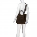 Handtasche Suede Shopper Essential Medium Dark Brown, Farbe: braun, Marke: Abro, EAN: 4067278767413, Abmessungen in cm: 32x32x18, Bild 8 von 9