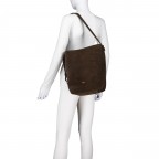 Beuteltasche Cosmo Suede Dark Brown, Farbe: braun, Marke: Abro, EAN: 4067278770871, Abmessungen in cm: 20x31x17, Bild 6 von 7