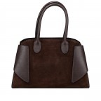 Handtasche Velours Dunkelbraun, Farbe: braun, Marke: Hausfelder Manufaktur, EAN: 4065646026346, Abmessungen in cm: 32x21.5x15.5, Bild 3 von 8